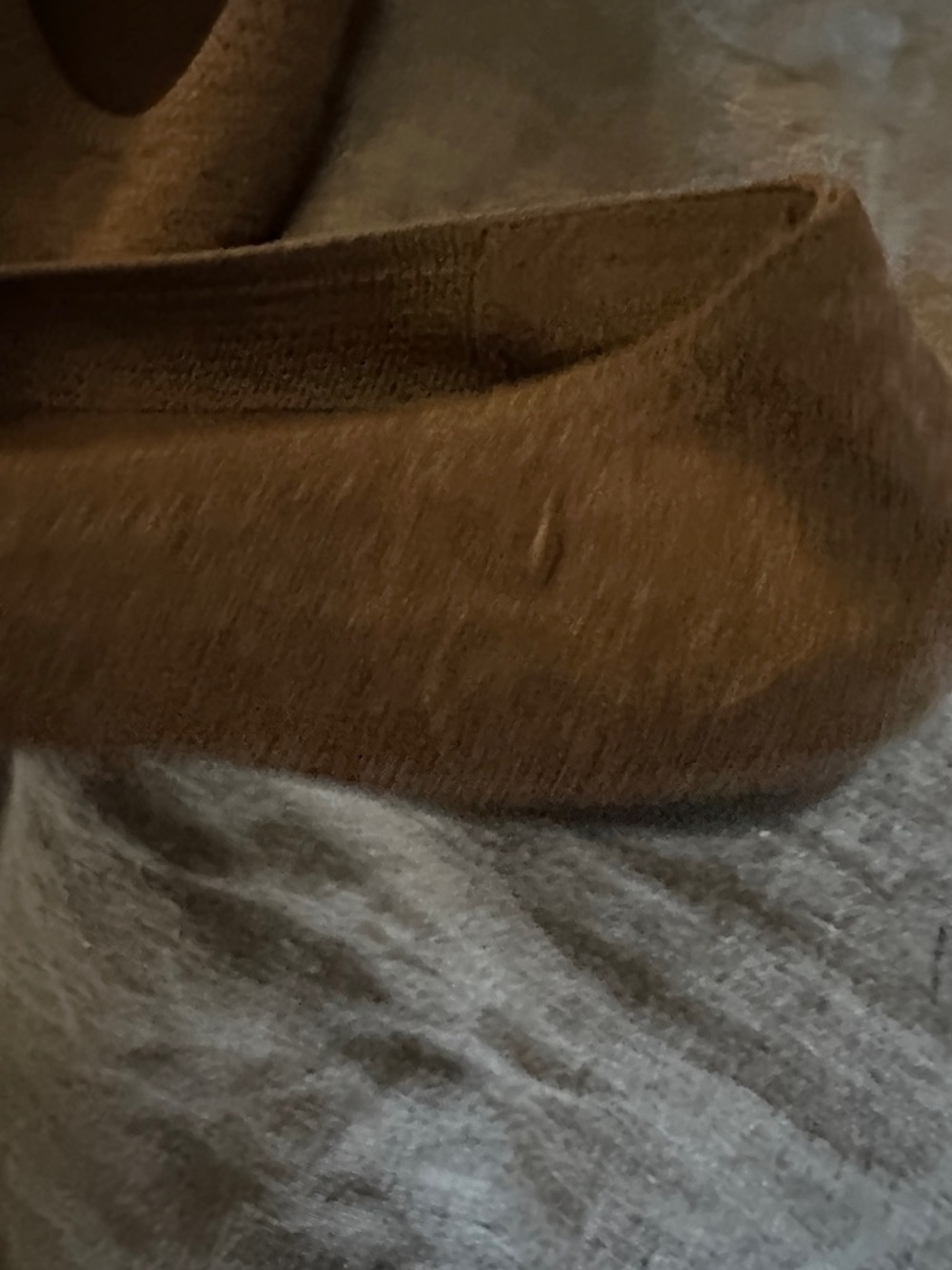 Pointed Knit Ballet Flats in Taupe - Picture 2 of 4